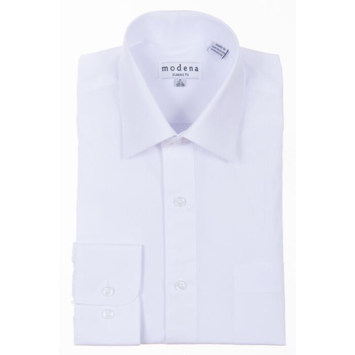 white spread collar dress shirt Modena Shirting White Dress Shirt – Savile Lane