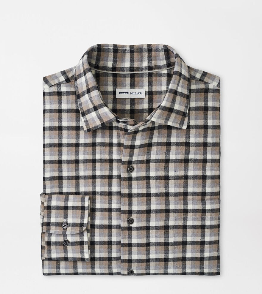 peter millar dress shirts Men's Big & Tall Peter Millar Sandbar Linen Long Sleeve Sport Shirt Sport Navy / 2XT main image 0