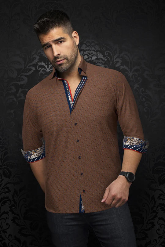 au noir dress shirts Men's Premium Stretch Dress Shirt