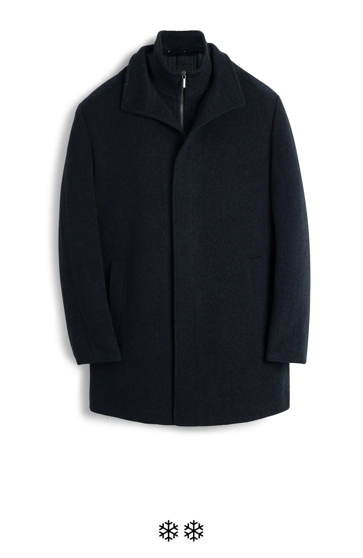 Cardinal Canada MONT-ROYAL NAVY MELANGE WOOL & CASHMERE CAR COAT Cardinal Canada MONT-ROYAL NAVY MELANGE WOOL & CASHMERE CAR COAT