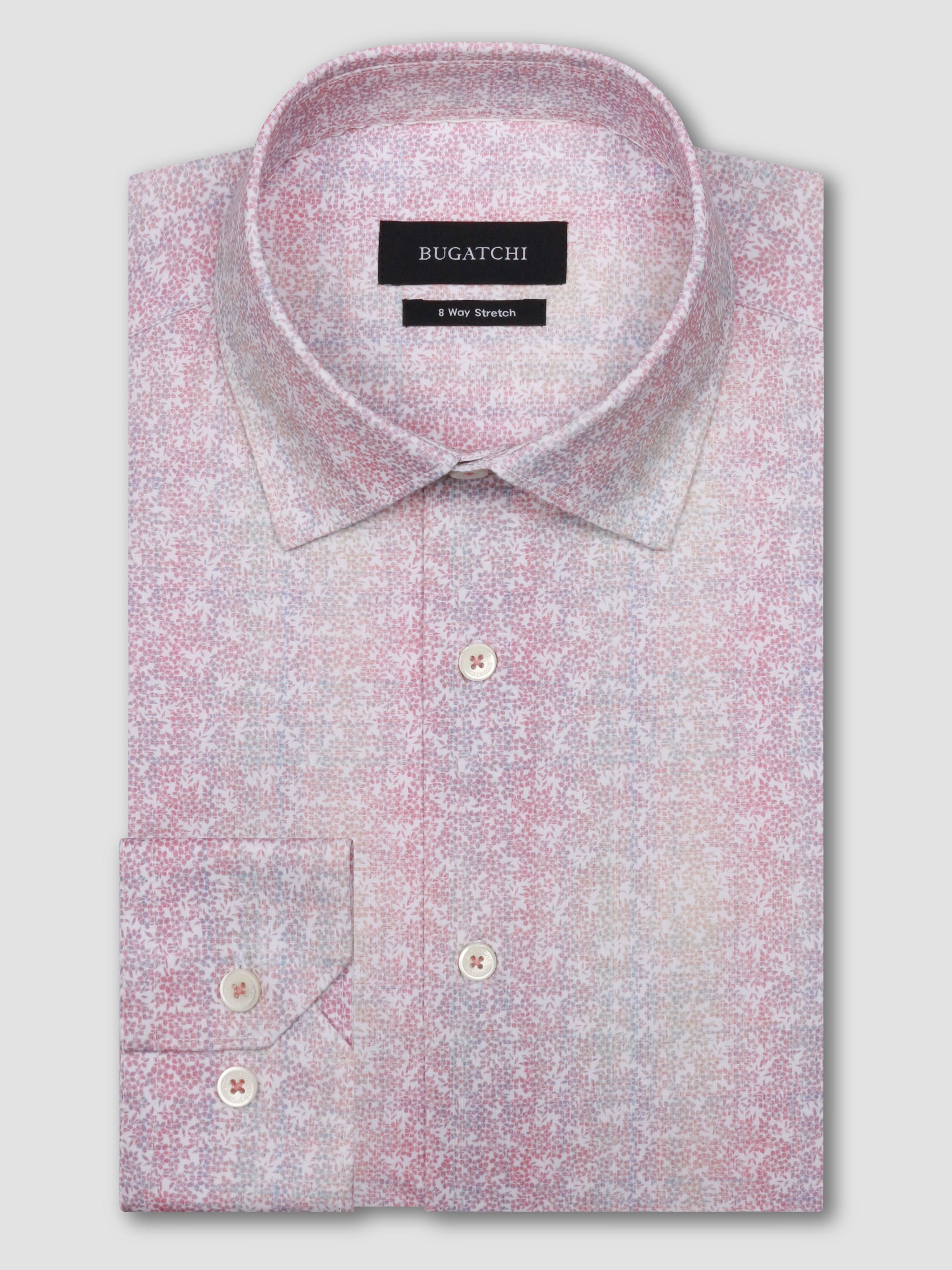 Bugatchi Coral Floral Print OoohCotton Shirt Bugatchi Coral Floral Print OoohCotton Shirt