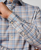 David Donahue Dune & Blue Plaid Knit Sport Shirt