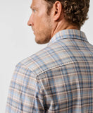 David Donahue Dune & Blue Plaid Knit Sport Shirt