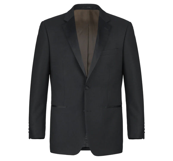 Renoir 508-1 Men's Satin Notched Lapel 2-Piece 100% Wool Tuxedo