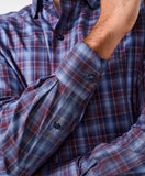 David Donahue Navy & Merlot Check Sport Shirt