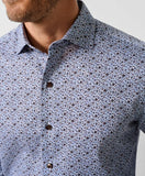 David Donahue Blue & Chocolate Floral Sport Shirt