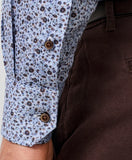 David Donahue Blue & Chocolate Floral Sport Shirt