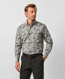David Donahue Charcoal & Multi Botanical Corduroy Sport Shirt