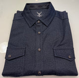 Nicoby Solid Stretch Flannel Knit Over Shirt Snap Button