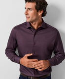 David Donahue Cabernet Solid Knit Sport Shirt