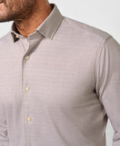 David Donahue Chocolate & White Check Knit Sport Shirt