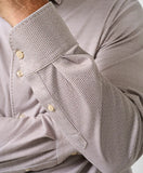David Donahue Chocolate & White Check Knit Sport Shirt