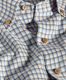 David Donahue Dune & Blue Twill Check Sport Shirt