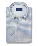 David Donahue Sage & Blue Twill Check Sport Shirt