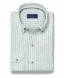David Donahue Sage Linen Stripe Sport Shirt