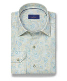 David Donahue Dune & Multi Paisley Linen Blend Sport Shirt