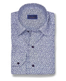 David Donahue Blue & White Tailgate Print Shirt