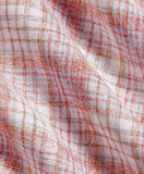 David Donahue Red & Multi Linen Check Sport Shirt