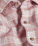 David Donahue Red & Multi Linen Check Sport Shirt