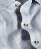 David Donahue Sky & Dune Linen Stripe Sport Shirt