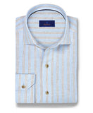 David Donahue Sky & Dune Linen Stripe Sport Shirt