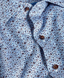 David Donahue Blue & Chocolate Floral Sport Shirt