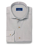 David Donahue Olive Geometric Sport Shirt