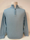 St. Croix LS Zip Mock 2-Color Rib Cable Quarter-zip