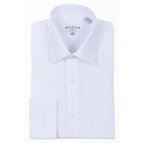 modena stout dress shirt Modena-White-Poplin-Dress Shirt 18.5 / 40/41