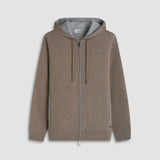 Bugatchi Heathered Pique Full Zip Hoodie