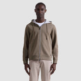 Bugatchi Heathered Pique Full Zip Hoodie