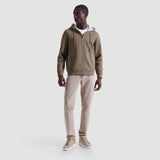 Bugatchi Heathered Pique Full Zip Hoodie