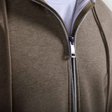 Bugatchi Heathered Pique Full Zip Hoodie