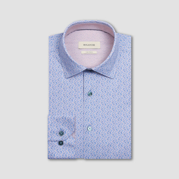 Bugatchi Jimmy Double-Sided Geometric & Solid OoohCotton® Shirt
