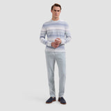 Bugatchi Textured Stripe Crewneck Sweater