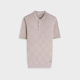 Bugatchi Textured Check Short-Sleeve Polo Sweater
