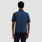 Bugatchi Two-Tone Honeycomb Button-Front Short-Sleeve Sweater