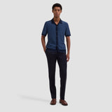 Bugatchi Two-Tone Honeycomb Button-Front Short-Sleeve Sweater