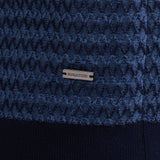 Bugatchi Two-Tone Honeycomb Button-Front Short-Sleeve Sweater