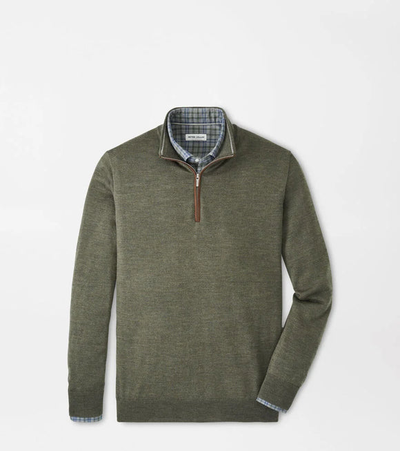 Peter Millar Autumn Crest Suede Trim Quarter-Zip