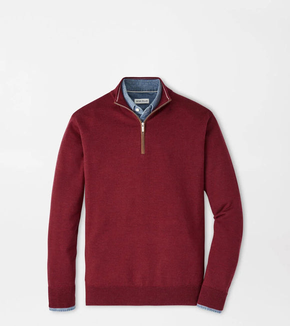 Peter Millar Autumn Crest Suede Trim Quarter-Zip