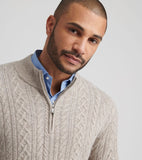 Peter Millar Crescent Ridge Cable Quarter-Zip Sweater