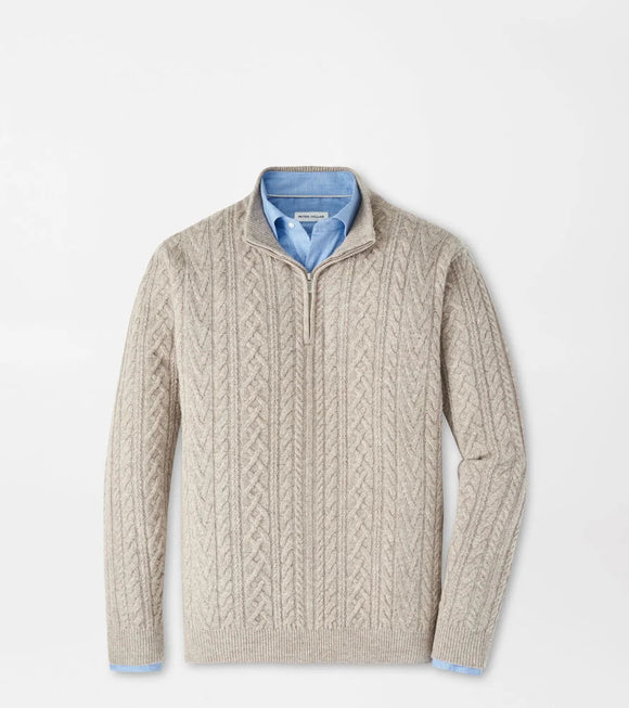 Peter Millar Crescent Ridge Cable Quarter-Zip Sweater