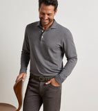 Peter Millar Herringbone Long-Sleeve Polo