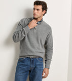 Peter Millar Blackburn Button-Mock Sweater