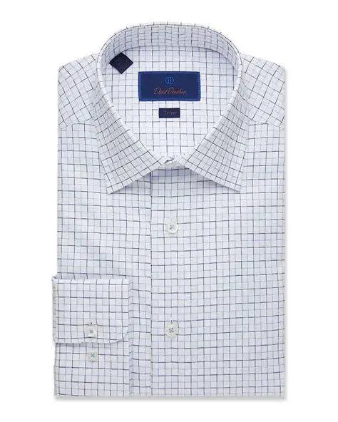David Donahue Graph Check Dress Shirt