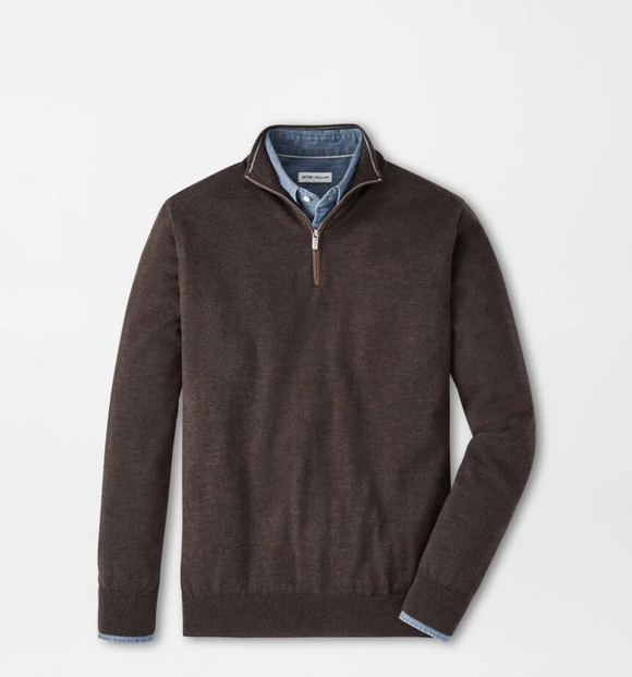 Peter Millar Autumn Crest Suede Trim Quarter-Zip