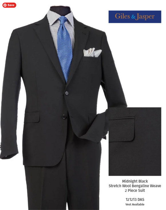 Giles & Jasper Suit in Midnight Black