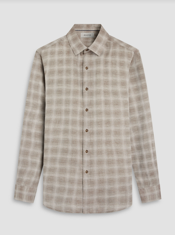 Bugatchi Long Sleeve Julian Woven Shaped Fit Shirt