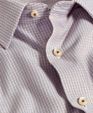 David Donahue Chocolate & Sky Oxford Dobby Dress Shirt